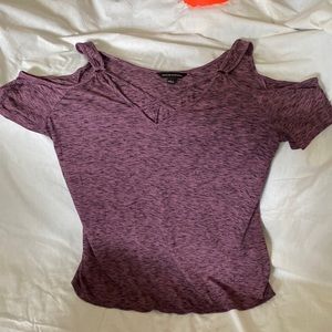 Cold shoulder purple shirt